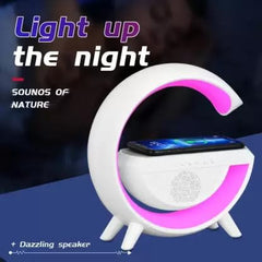 G Shaped Rgb Light Table Lamp Speaker With Wireless Charger