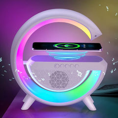 G Shaped Rgb Light Table Lamp Speaker With Wireless Charger