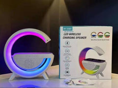 G Shaped Rgb Light Table Lamp Speaker With Wireless Charger