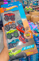 Hot Wheels Jeep 8 Pc Car Set With A Start Key (for Kids)